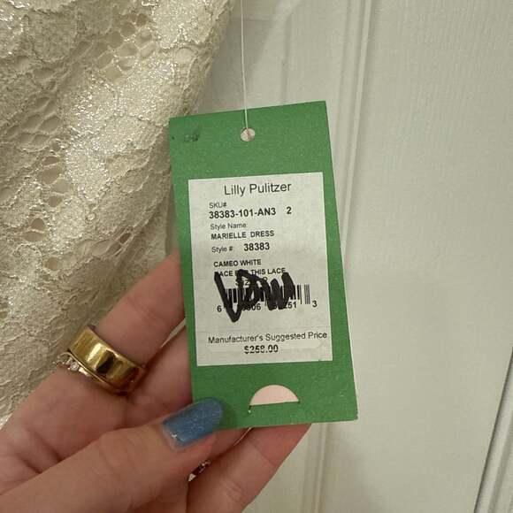 Lilly Pulitzer Marielle Strapless Lace Dress in Cameo White Race For This Lace - Picture 2 of 5